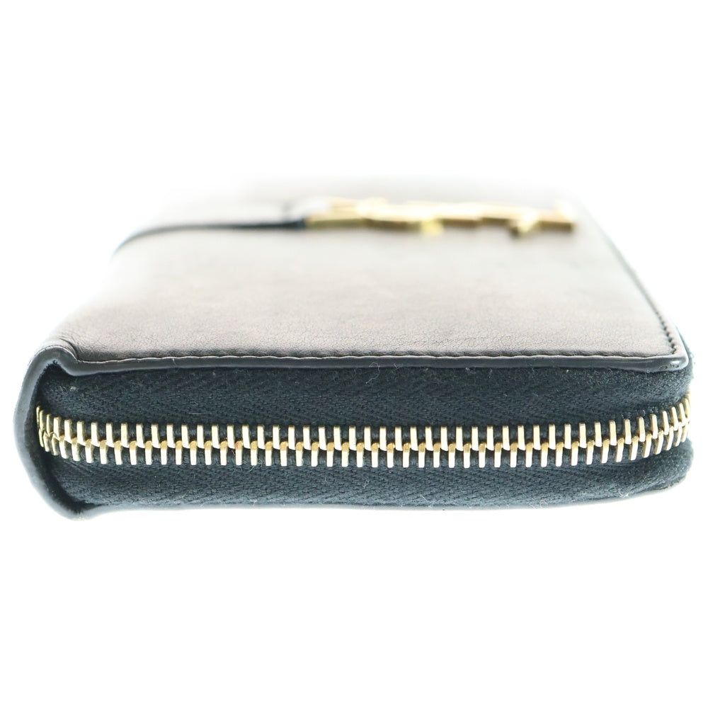 SAINT LAURENT PARIS(サンローランパリ) カサンドラ ラウンドファスナーレザーロングウォレット 長財布 ブラック/ゴールド
