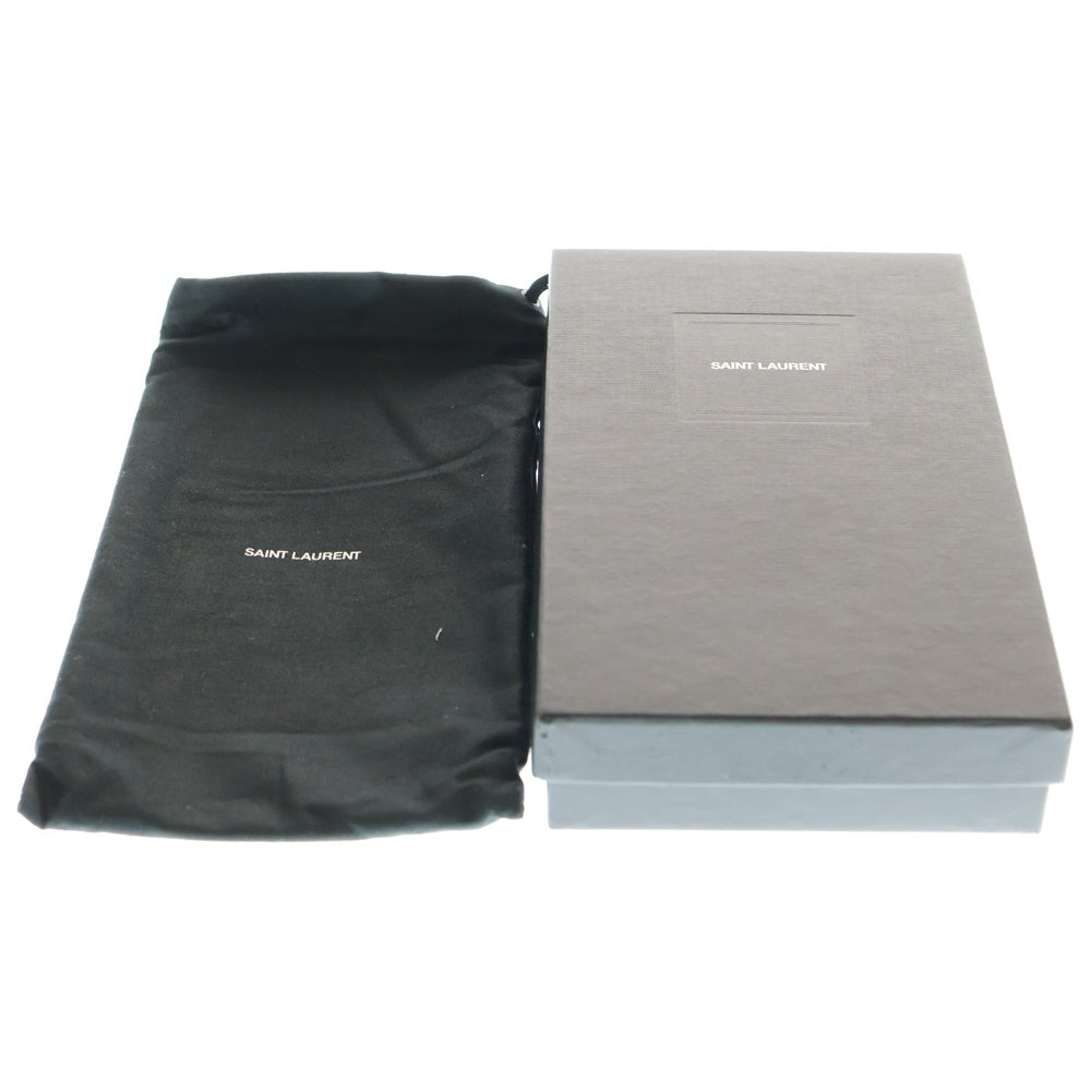 SAINT LAURENT PARIS(サンローランパリ) カサンドラ ラウンドファスナーレザーロングウォレット 長財布 ブラック/ゴールド