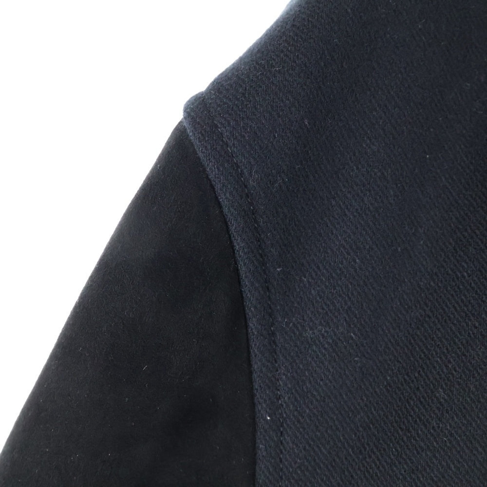 LOUIS VUITTON(ルイヴィトン) 25AW Mixed Leather Varsity Blouson ミックス スエードレザー モノグラムフラワー刺繍 ラインストーンロゴ バーシティー ブルゾン RM252MV SGS HTL01E