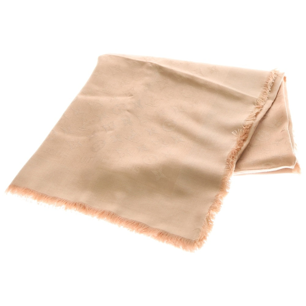 LOUIS VUITTON(ルイヴィトン) ショール・モノグラム ピンク シルク×ウール M76875