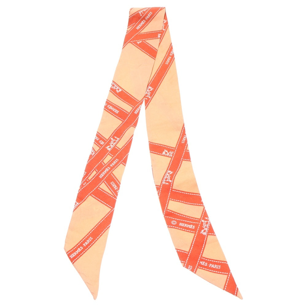 HERMES(エルメス) ツイリー BOLDUC リボン シルクスカーフ オレンジ
