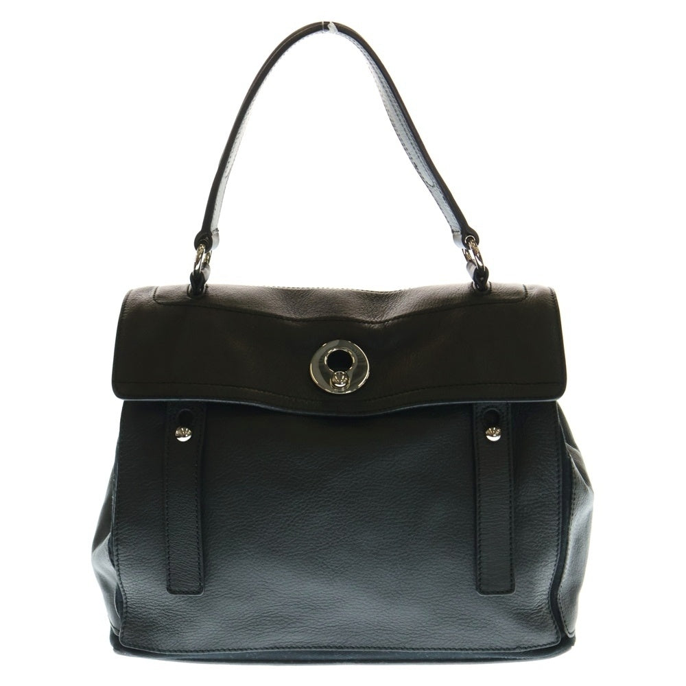YVES SAINT LAURENT(イヴサンローラン) ミューズトゥ ハンドバッグ ブラック レザー 229680 シルバー金具