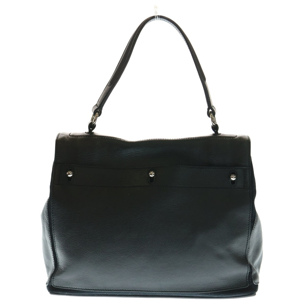 YVES SAINT LAURENT(イヴサンローラン) ミューズトゥ ハンドバッグ ブラック レザー 229680 シルバー金具