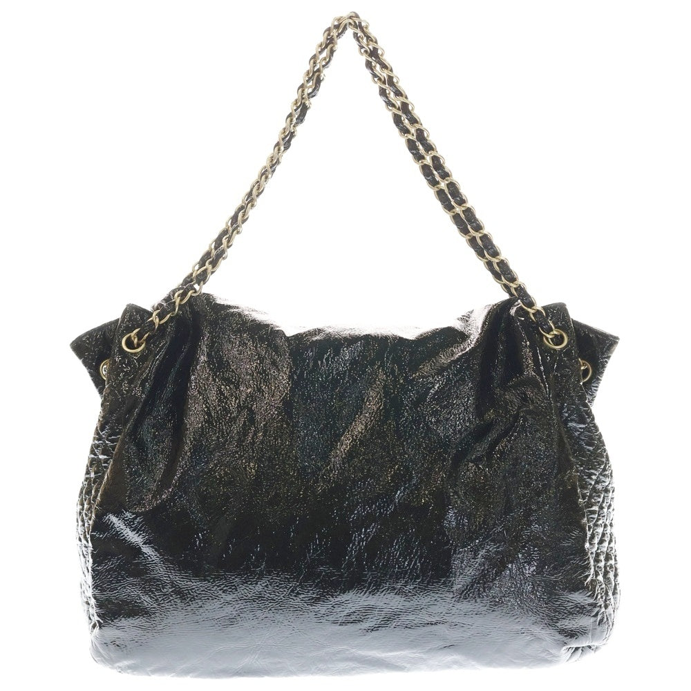 CHANEL(シャネル) チェーンショルダーバッグ ブラック パテントレザー ゴールド金具