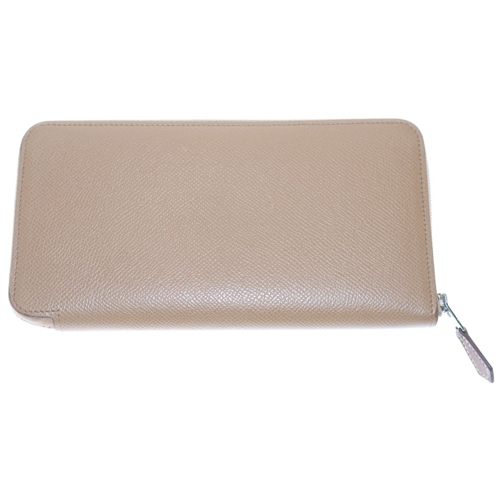 HERMES(エルメス) アザップロング シルクイン ロングウォレット 長財布 カードケース ベージュ系 エプソン U刻印 シルバー金具