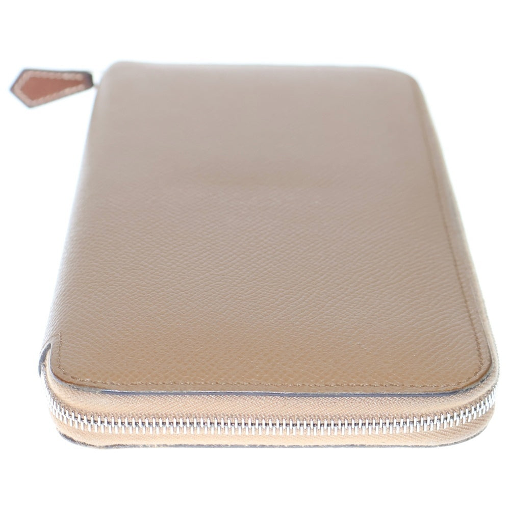 HERMES(エルメス) アザップロング シルクイン ロングウォレット 長財布 カードケース ベージュ系 エプソン U刻印 シルバー金具