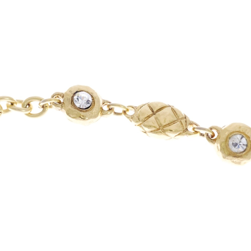 CHANEL(シャネル) チェーンネックレス ラインストーン ゴールド