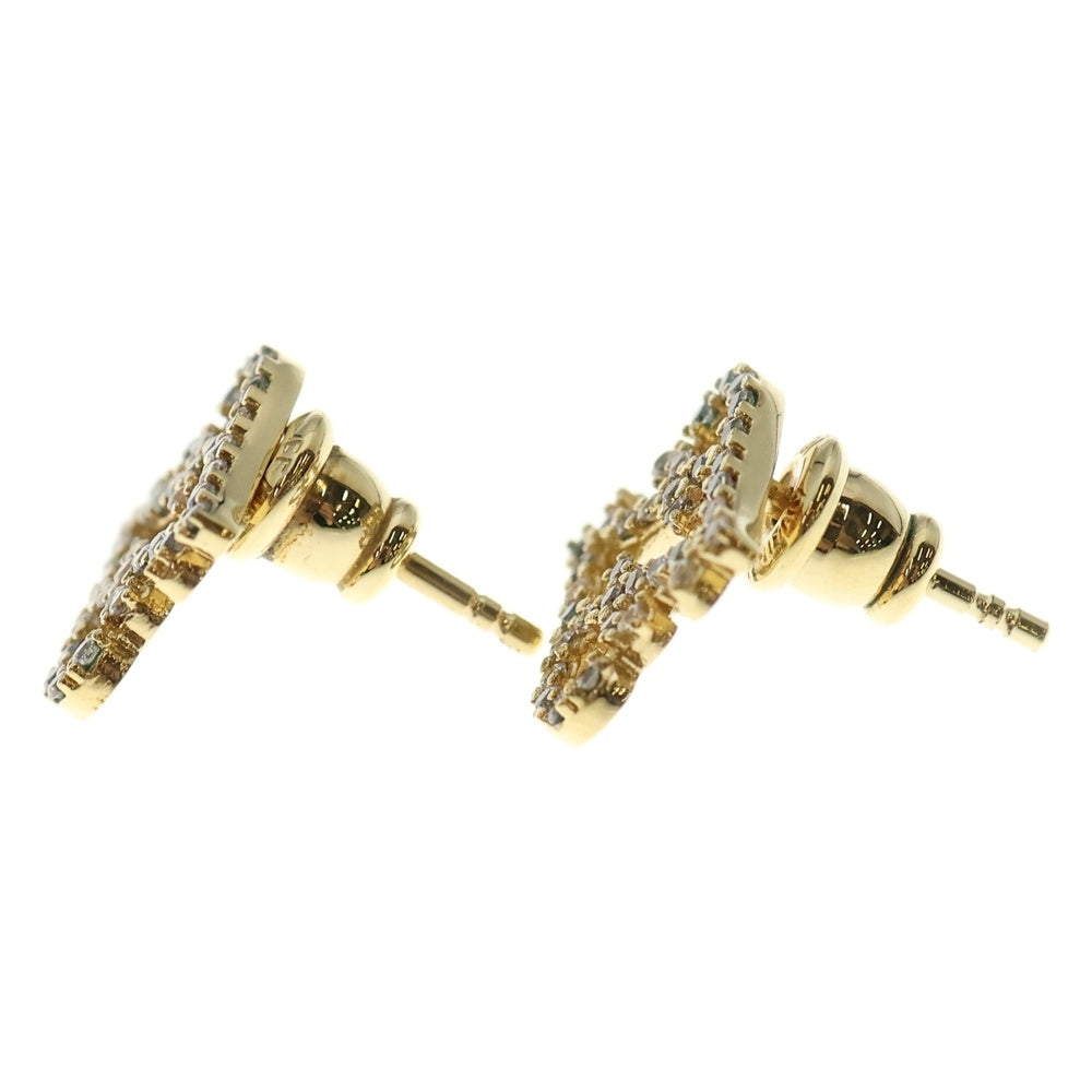 FENDI(フェンディ) FFロゴ ラインストーン ピアス ゴールド GP