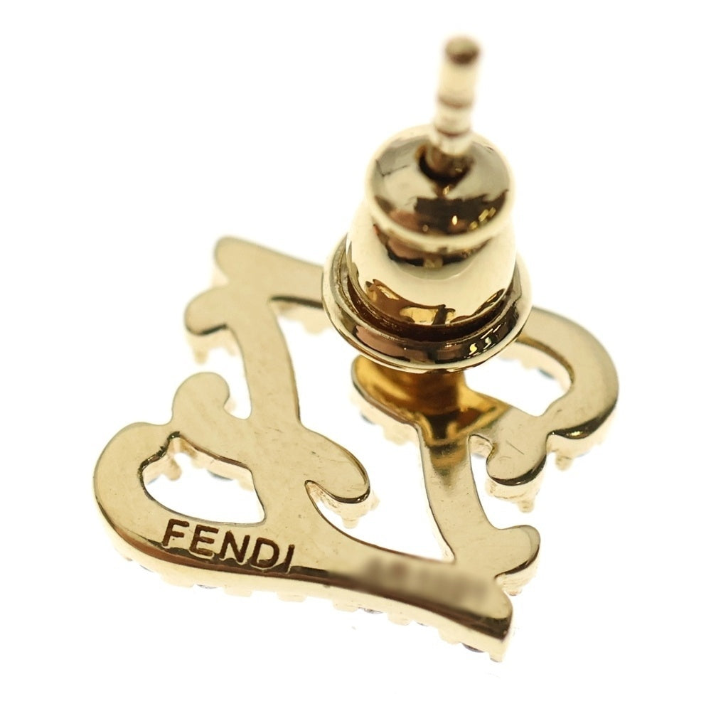 FENDI(フェンディ) FFロゴ ラインストーン ピアス ゴールド GP