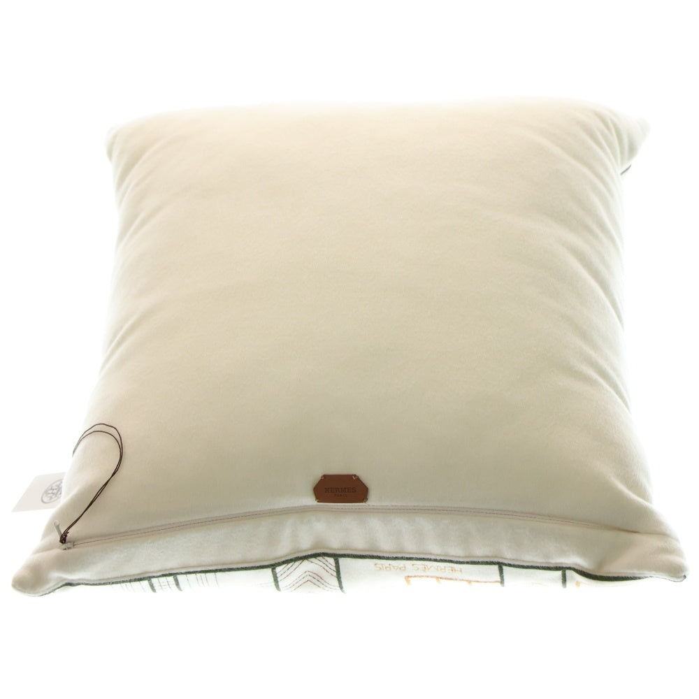 HERMES(エルメス) 23SS Fete au Faubourg フェイト オ フォーブル 幾何学柄 カシミヤ クッション ベージュ