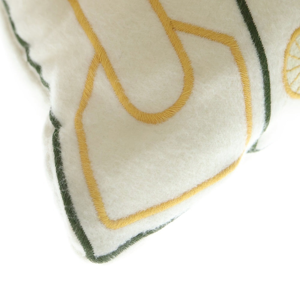 HERMES(エルメス) 23SS Fete au Faubourg フェイト オ フォーブル 幾何学柄 カシミヤ クッション ベージュ