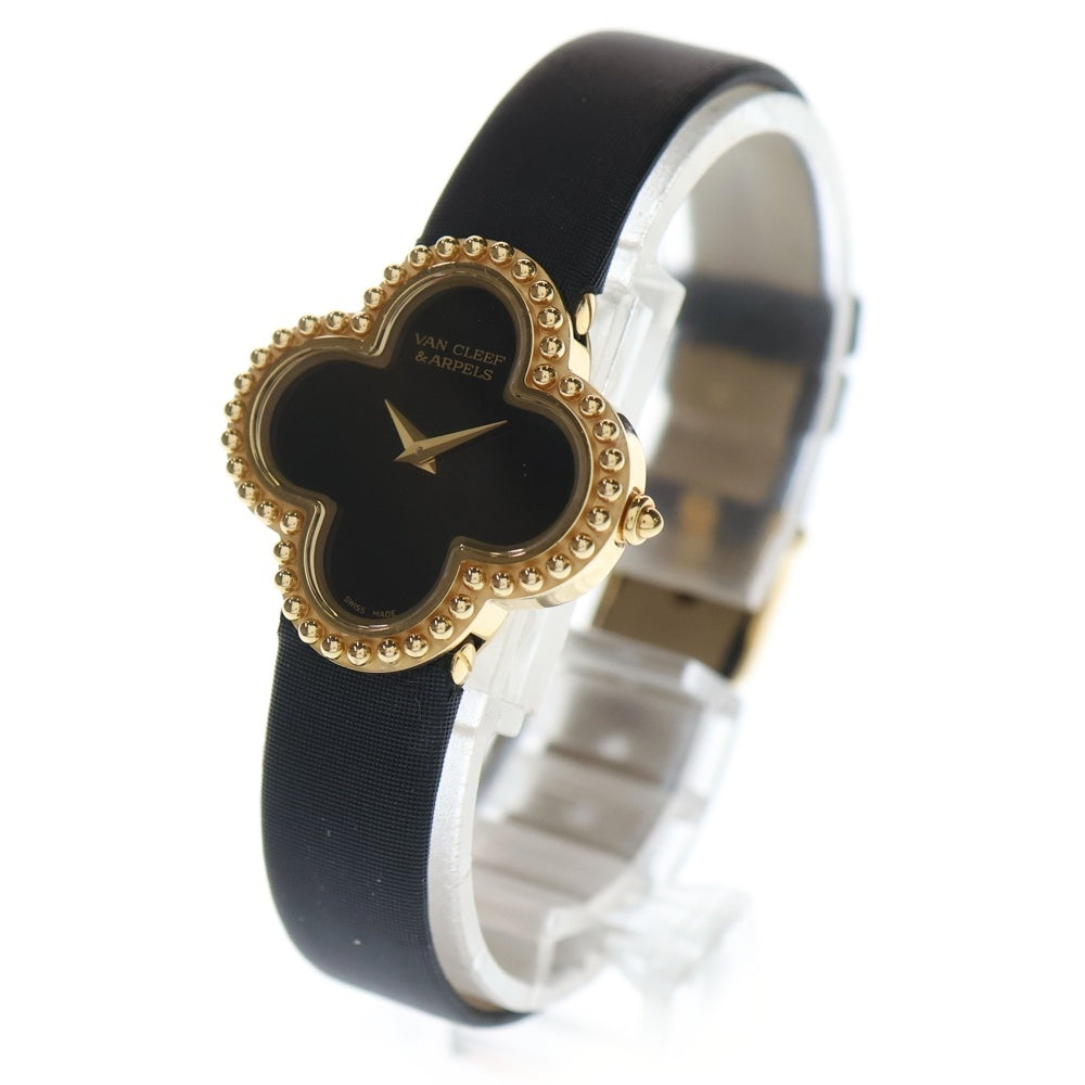Van Cleef & Arpels(ヴァンクリーフアンドアーペル) アルハンブラ スモール モデル ウォッチ オニキス文字盤 YG/QZ イエローゴールド K18 VCARD21900