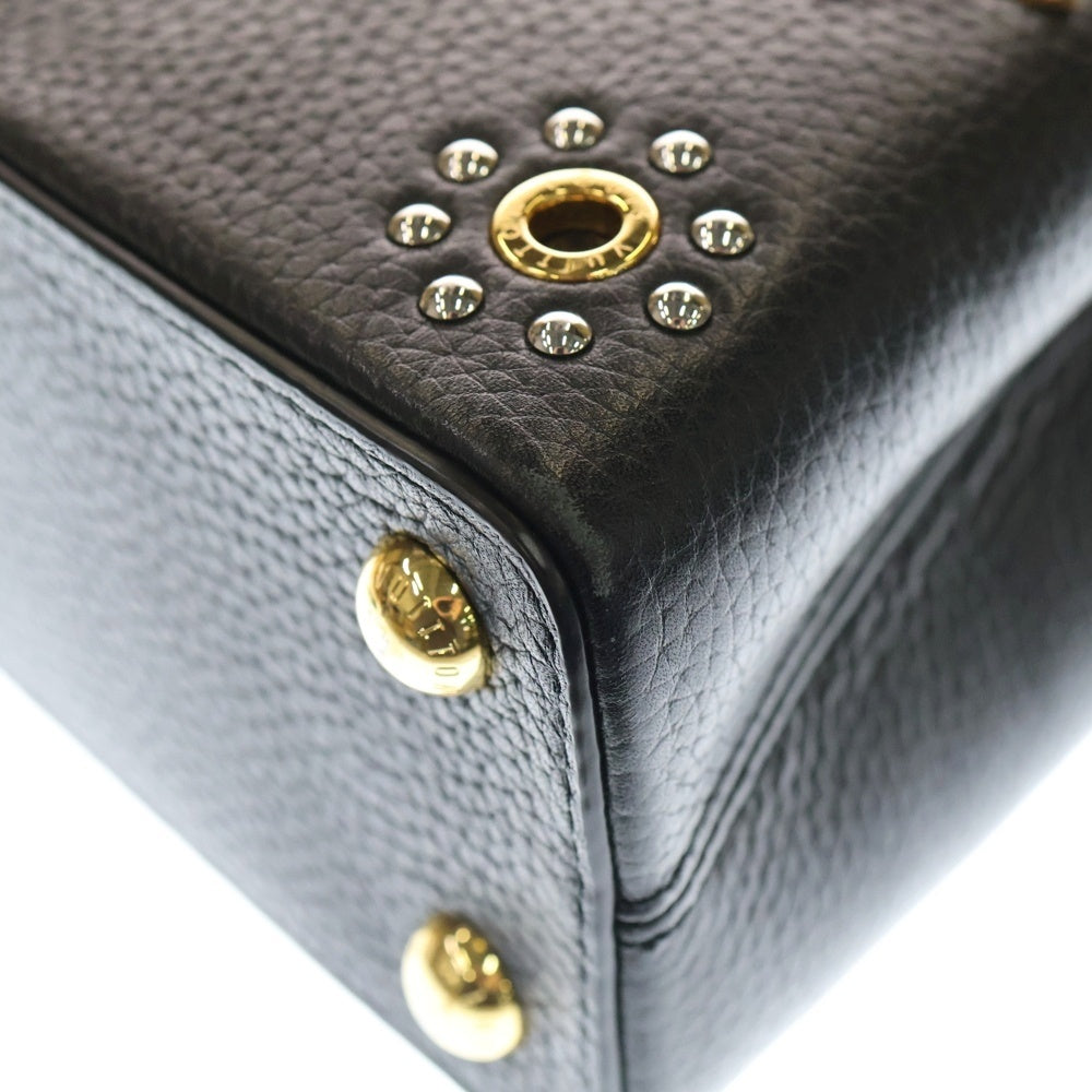 LOUIS VUITTON(ルイヴィトン) LV カプシーヌBB フラワースタッズ装飾 2way レザーハンドバッグ ショルダーバッグ ブラック M54311