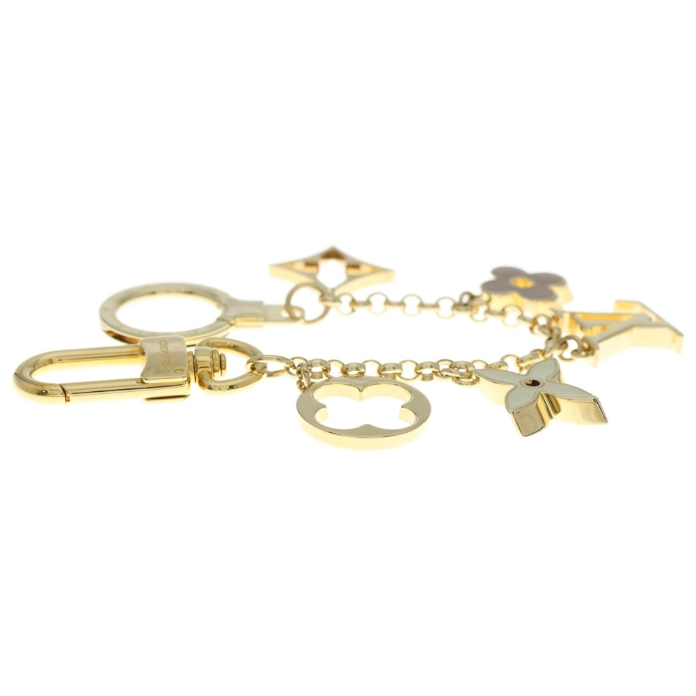 LOUIS VUITTON(ルイヴィトン) バッグチャーム チェーン フルール ドゥ モノグラム キーリング キーホルダー ゴールド M65111