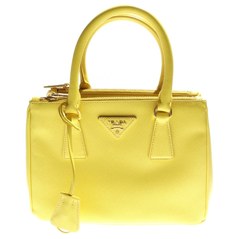 PRADA(プラダ) サフィアーノ 2WAYショルダーバッグ ハンドバッグ イエロー レザー BN2896 ゴールド金具