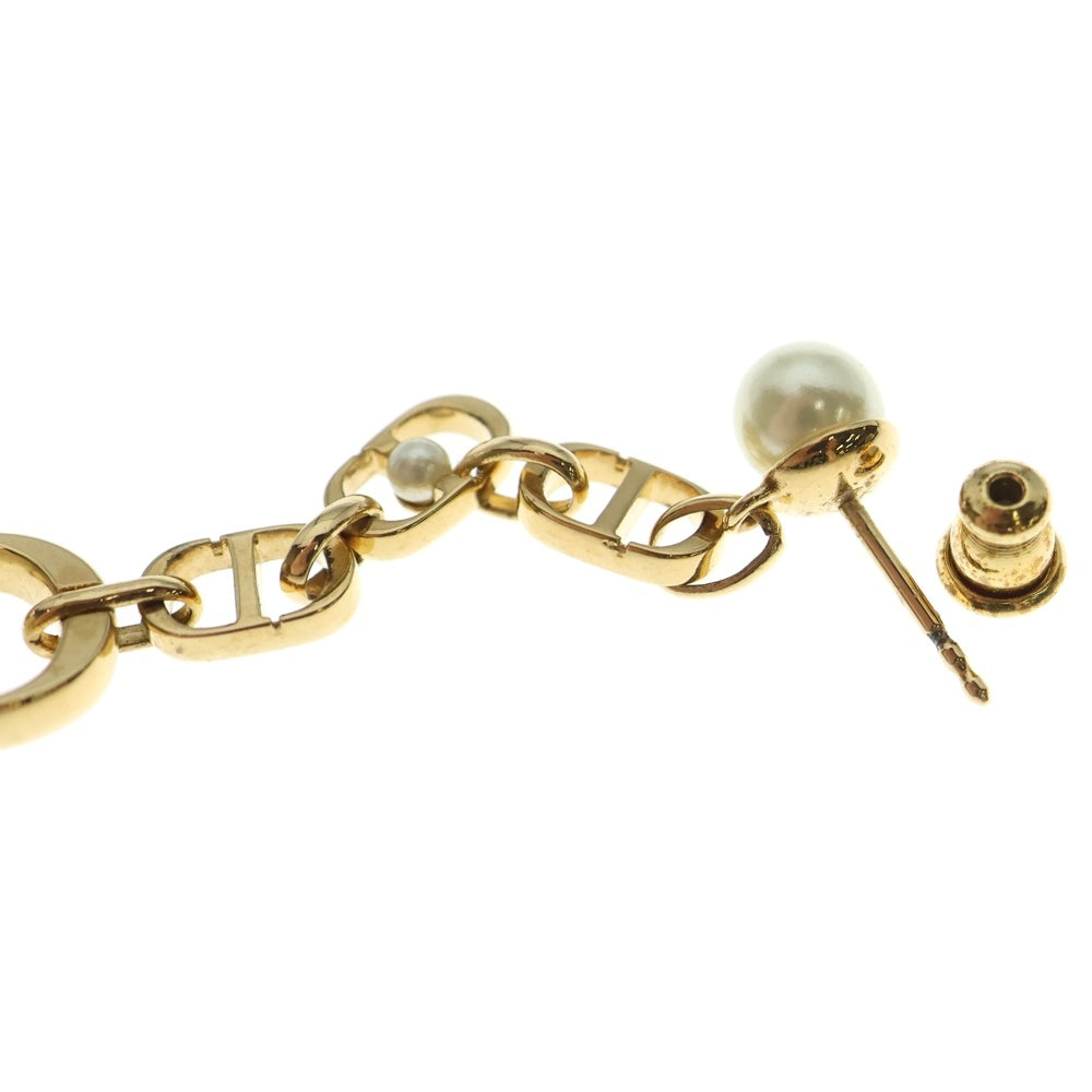 DIOR(ディオール) ロゴ フェイクパール ピアス GP ゴールド