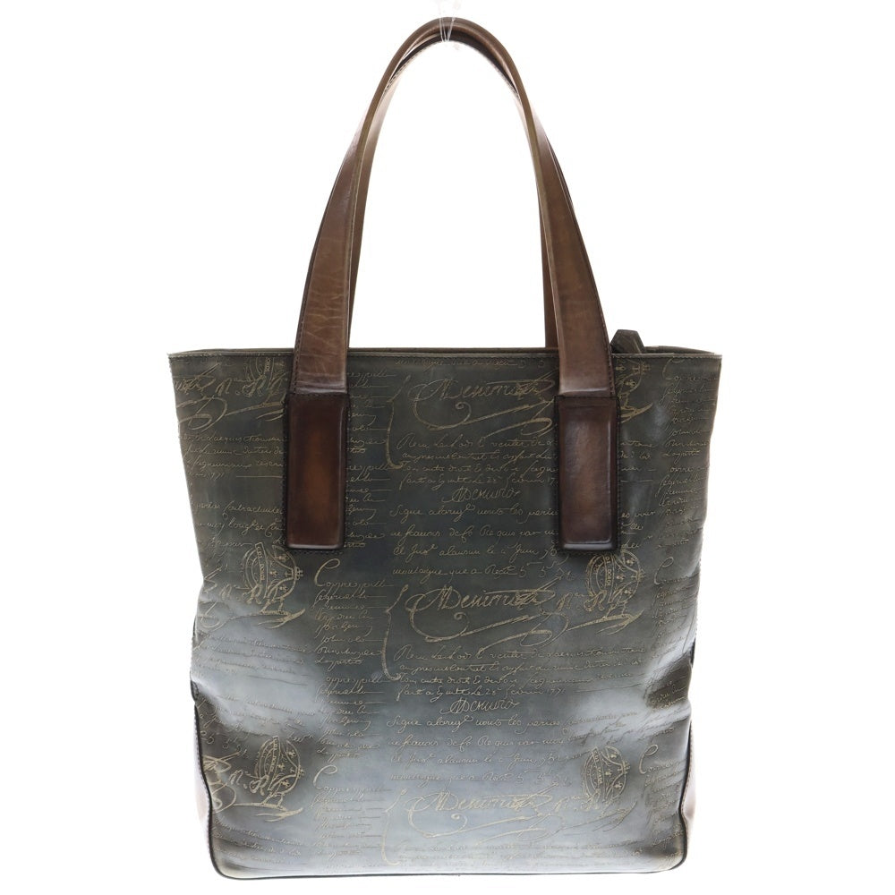 Berluti(ベルルッティ) モダニスト バーティカル カリグラフィ スクリットレザー ショルダー トートバッグ ブラウン