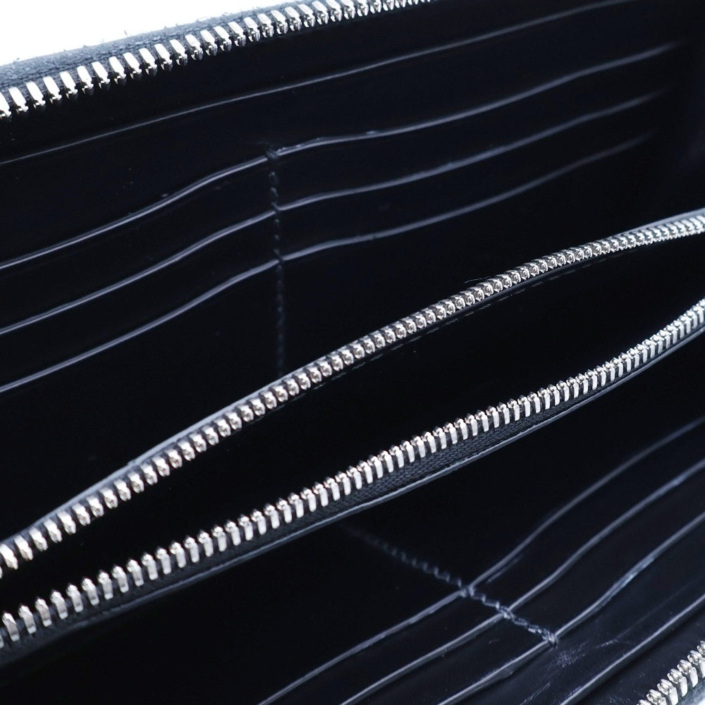 Berluti(ベルルッティ) カリグラフィ ロングウォレット 長財布 カードケース ブルー レザー シルバー金具