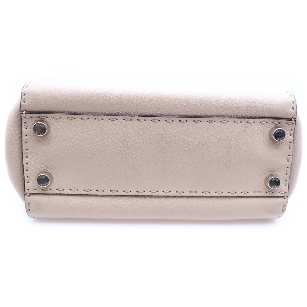 FENDI(フェンディ) ピーカブー ミニ セレリア ハンドバッグ ベージュ レザー×パイソン 8BN244 レディース