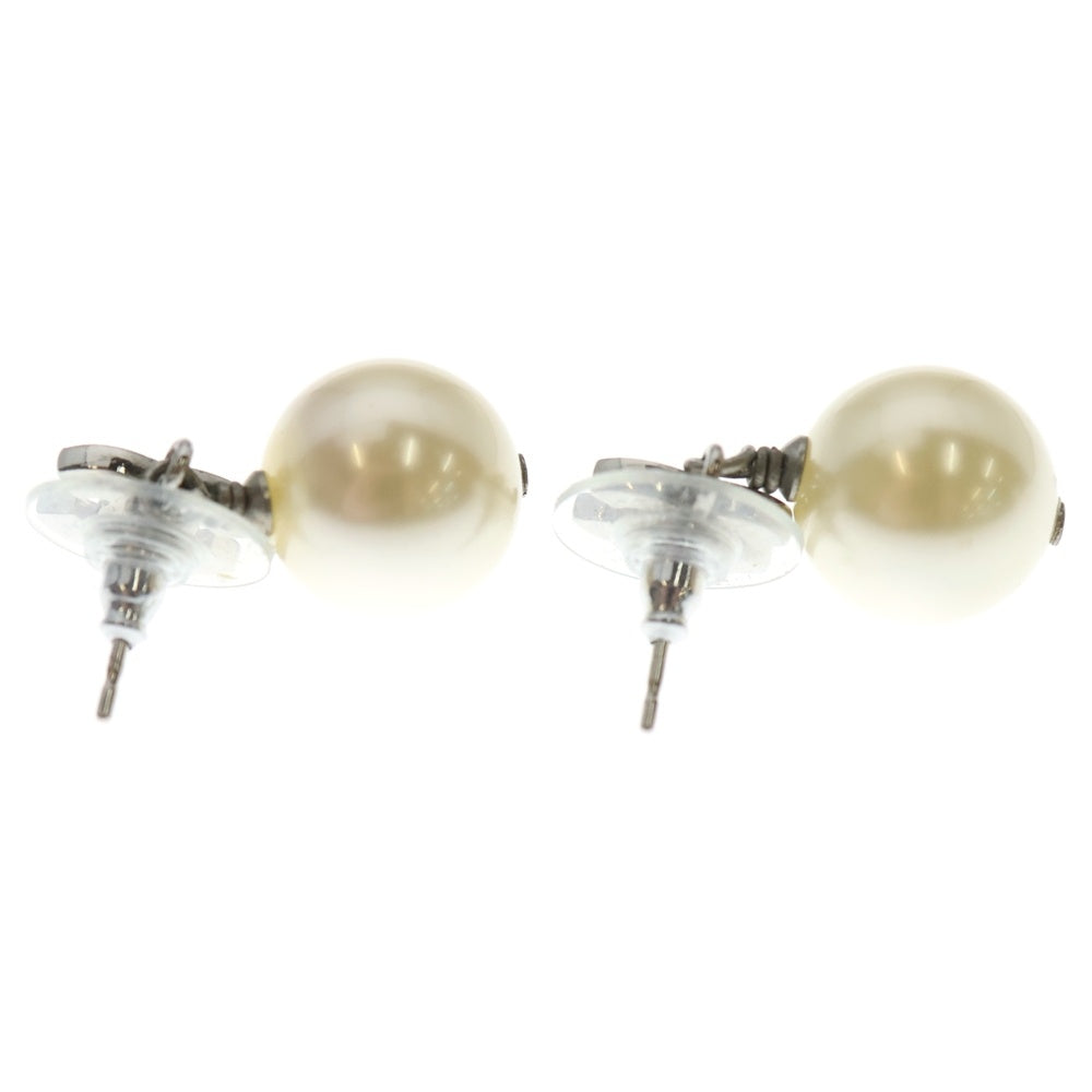 CHANEL(シャネル) ココマーク ラインストーン パールピアス シルバー