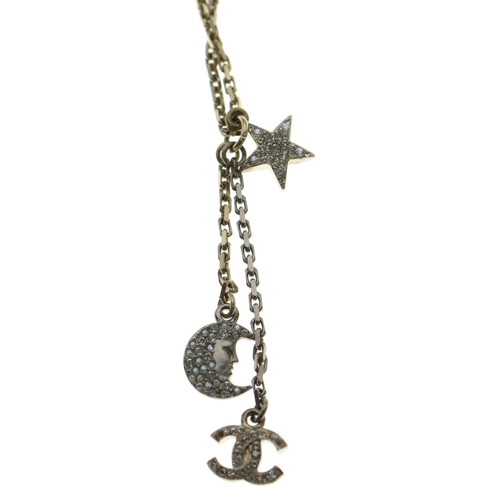 CHANEL(シャネル) スター&ムーン&ココマーク ラインストーン ネックレス ペンダント チェーン ゴールド GP レディース