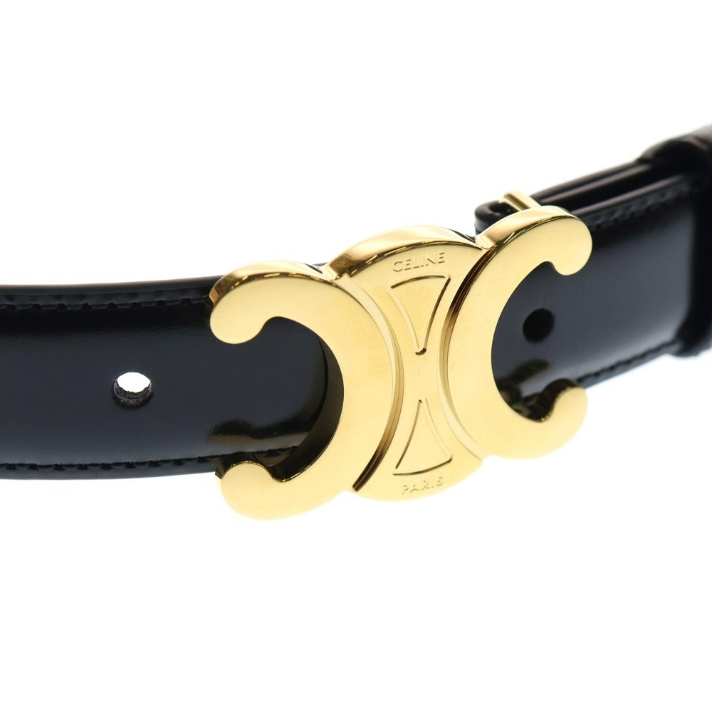 CELINE(セリーヌ) トリオンフ ベルト ブラック レザー ゴールド金具