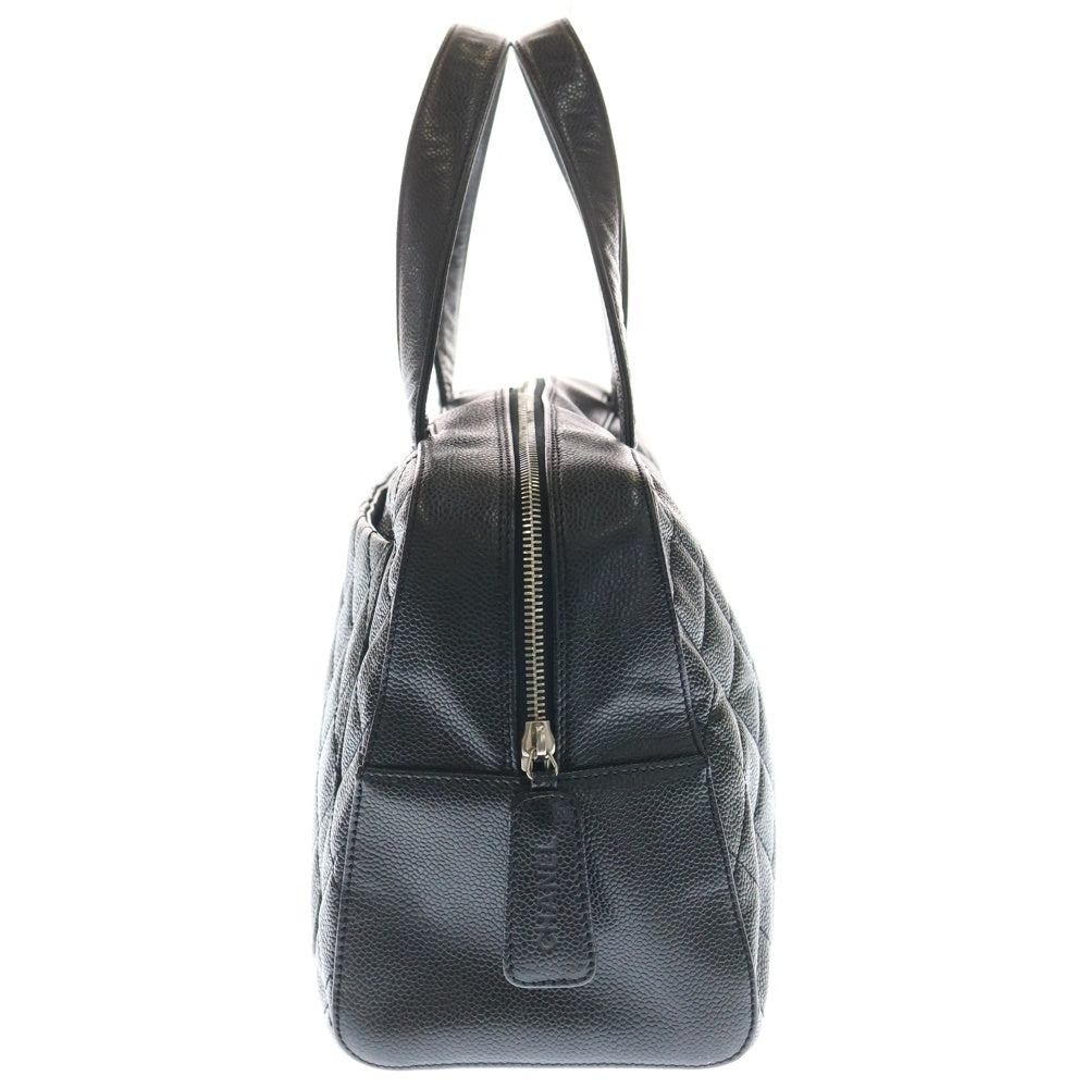 CHANEL(シャネル) マトラッセ ミニボストンバッグ ブラック キャビアスキン シルバー金具