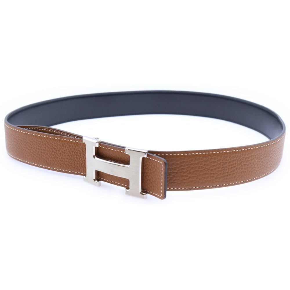 HERMES エルメス コンスタンス シルバー金具 ベルト ブラック ブラウン HERMES(エルメス) コンスタンス ベルト ブラック×ブラウン レザー