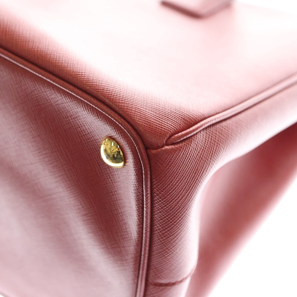 PRADA(プラダ) トライアングルロゴプレート サフィアーノ ガレリア レザーハンドバッグ レッド BN1786 レディース