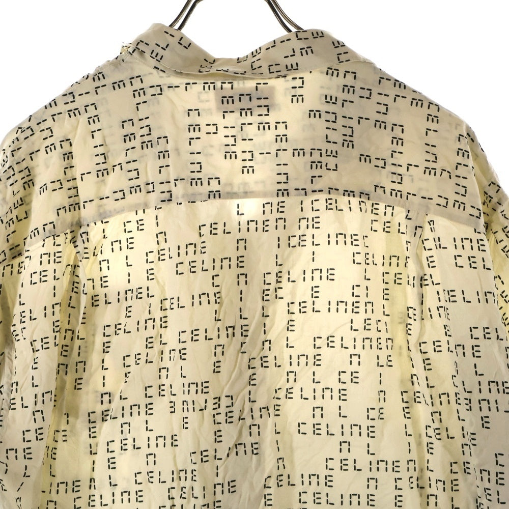 CELINE(セリーヌ) 22AW Desital Print Loose-Fit Hawaiian Shirt デジタルロゴ 総柄プリント ルーズフィット レーヨン ハワイアン アロハ オープンカラー 半袖シャツ 2C517977N