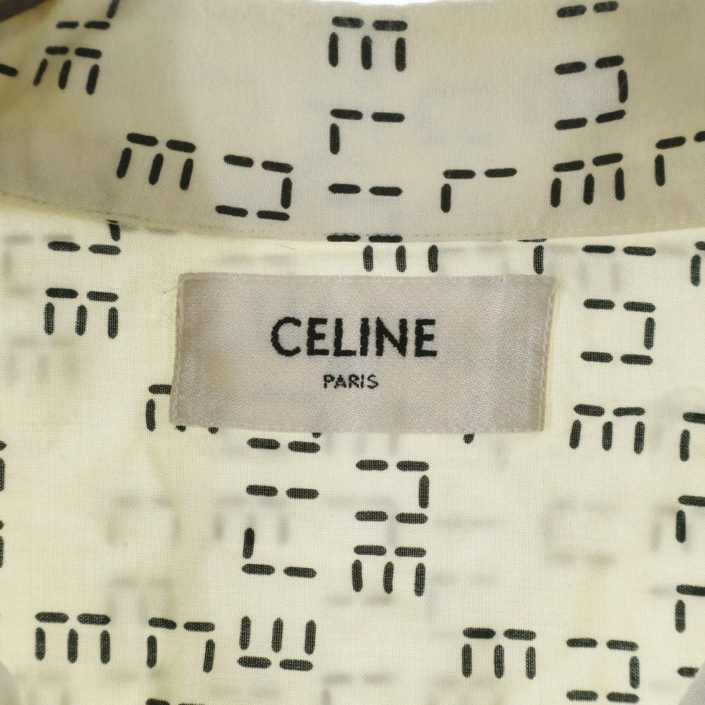 CELINE(セリーヌ) 22AW Desital Print Loose-Fit Hawaiian Shirt デジタルロゴ 総柄プリント ルーズフィット レーヨン ハワイアン アロハ オープンカラー 半袖シャツ 2C517977N