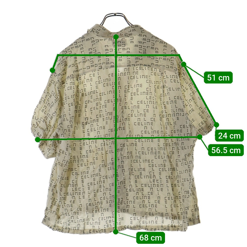 CELINE(セリーヌ) 22AW Desital Print Loose-Fit Hawaiian Shirt デジタルロゴ 総柄プリント ルーズフィット レーヨン ハワイアン アロハ オープンカラー 半袖シャツ 2C517977N