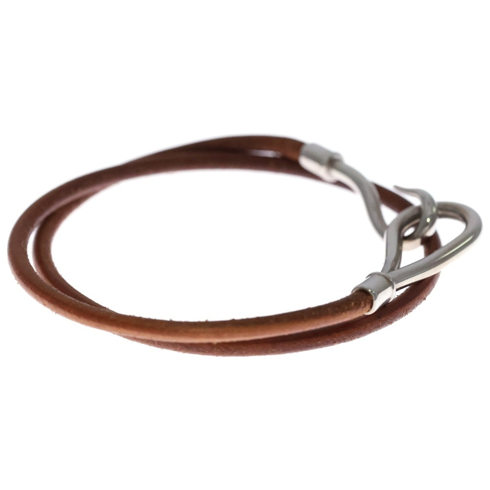 HERMES(エルメス) ジャンボフック ブレスレット ブラウン シルバー金具