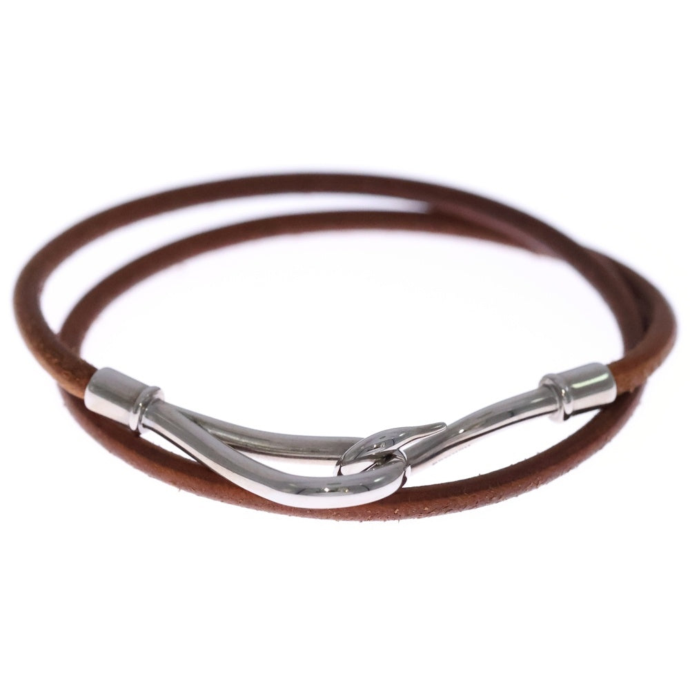 HERMES(エルメス) ジャンボフック ブレスレット ブラウン シルバー金具