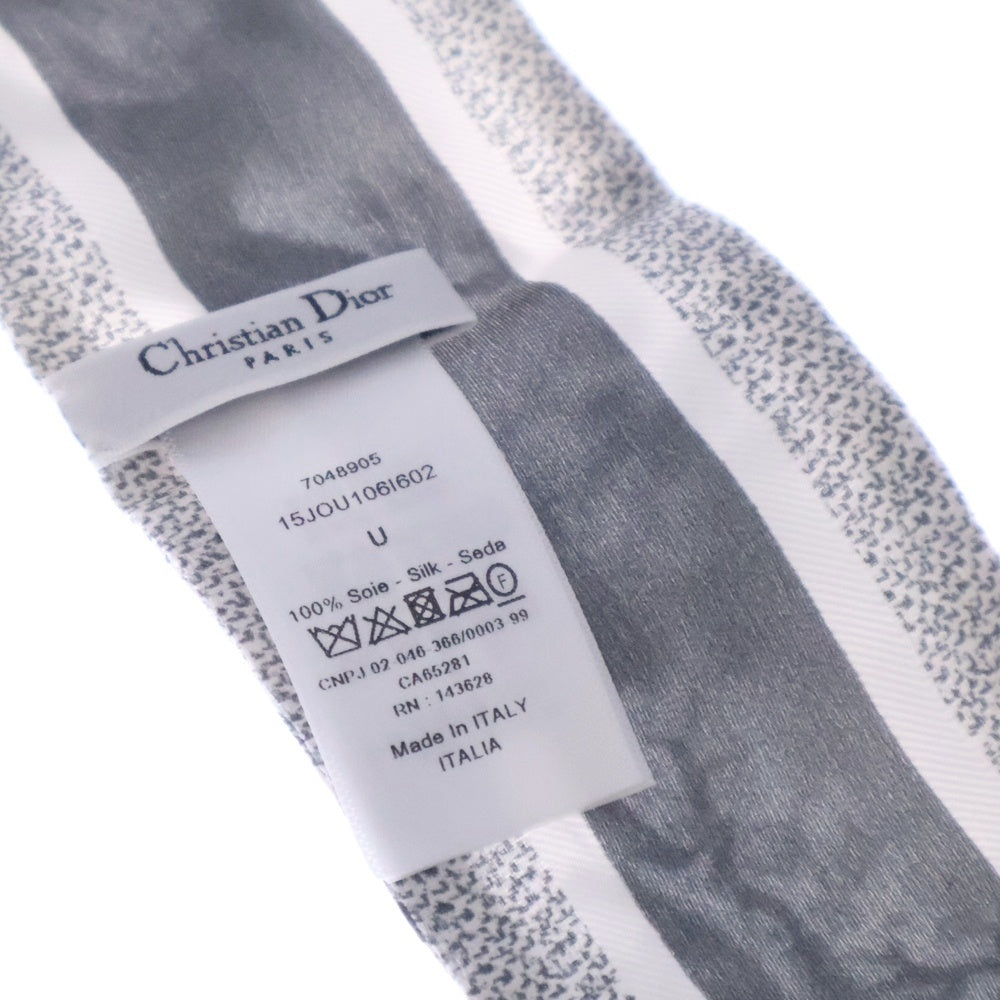 Christian Dior(クリスチャンディオール) ミッツァ ロゴ ツイリー グレー トワル ドゥ ジュイ シルク スカーフ レディース