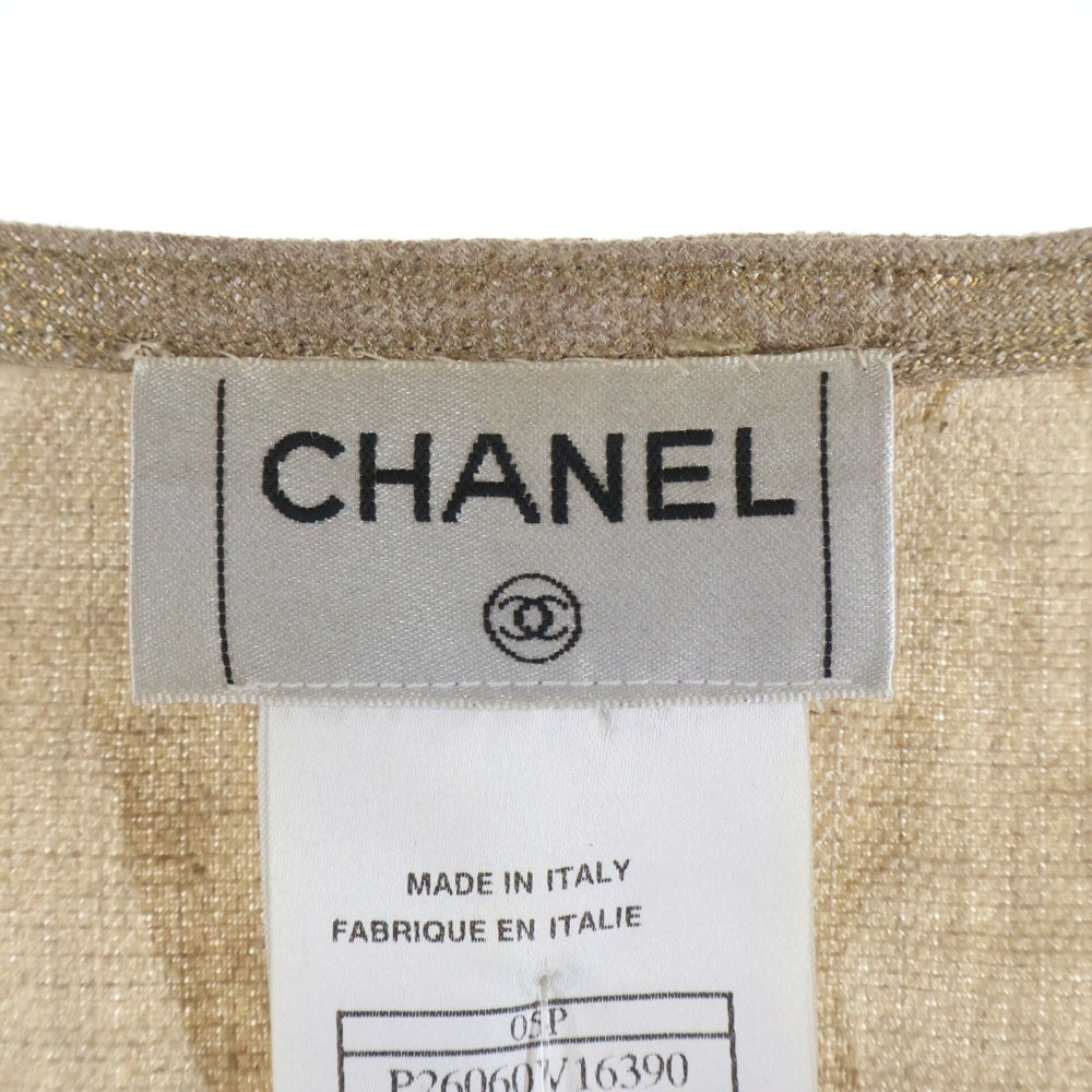 CHANEL(シャネル) 05P スプリングコレクション ココマークボタン ノースリーブ ラウンドネック キャミソール タンクトップ ブラウス ゴールド レディース P26060V16390