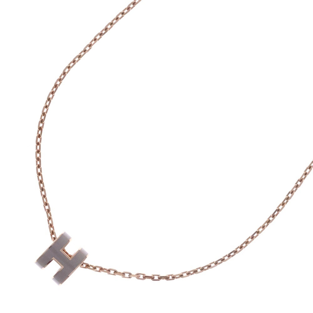 HERMES(エルメス) ミニポップH ネックレス ゴールド×ベージュ GP ペンダント