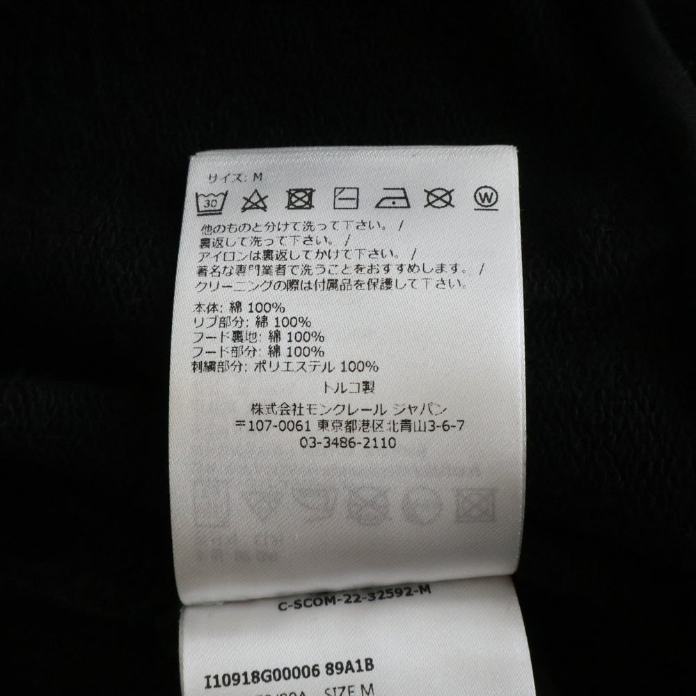 MONCLER(モンクレール) FELPA CON CAPPUCCIO ロゴ刺繍ジップアップパーカー ブラック I10918G00006 89A1B レディース