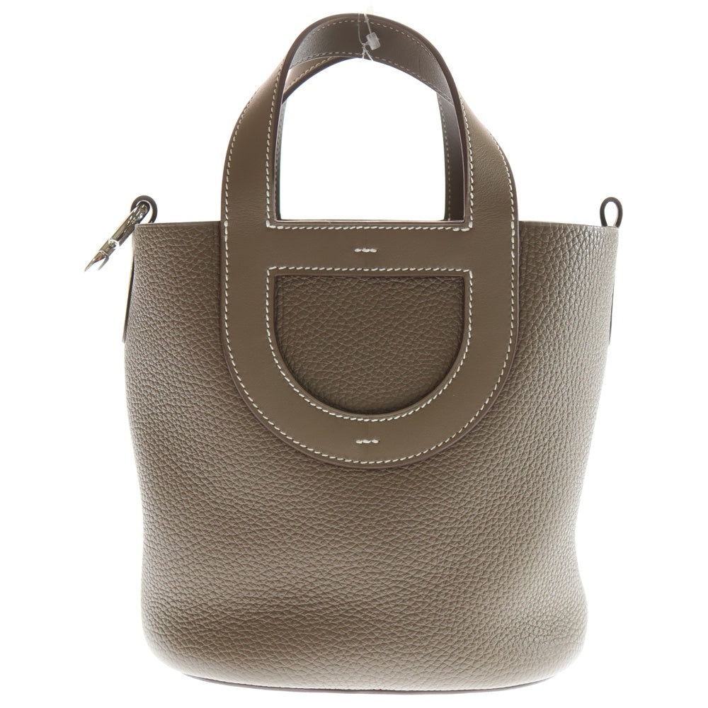 HERMES(エルメス) インザループ18 トリヨンクレマンス エトゥープ レザー ハンドバッグ シルバー金具 ブラウン B刻印 レディース