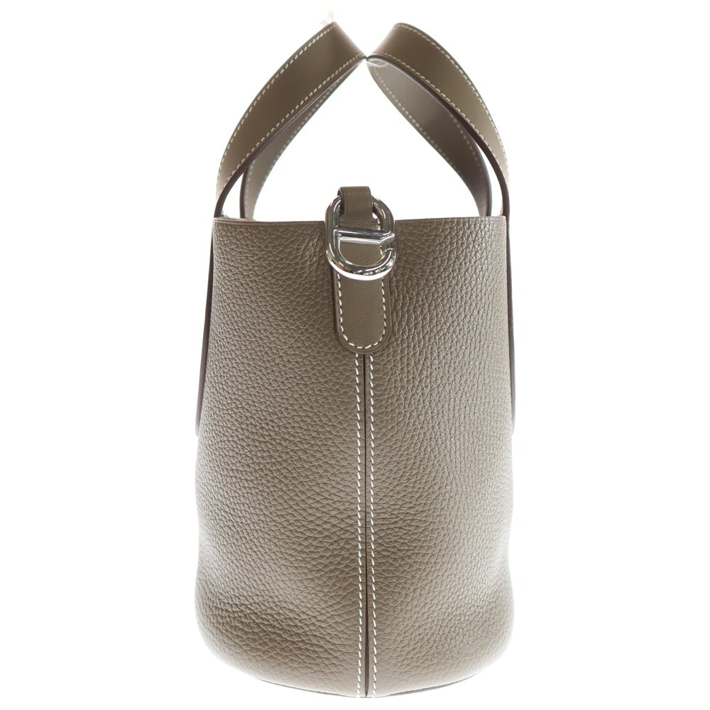 HERMES(エルメス) インザループ18 トリヨンクレマンス エトゥープ レザー ハンドバッグ シルバー金具 ブラウン B刻印 レディース