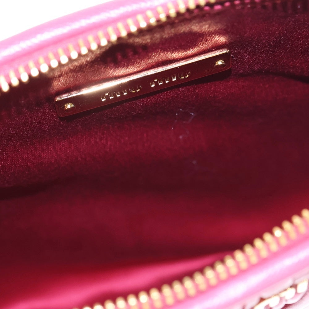 miumiu(ミュウミュウ) マテラッセ セカンドバッグ クラッチバッグ ポーチ ピンク レザー ゴールド金具 レディース