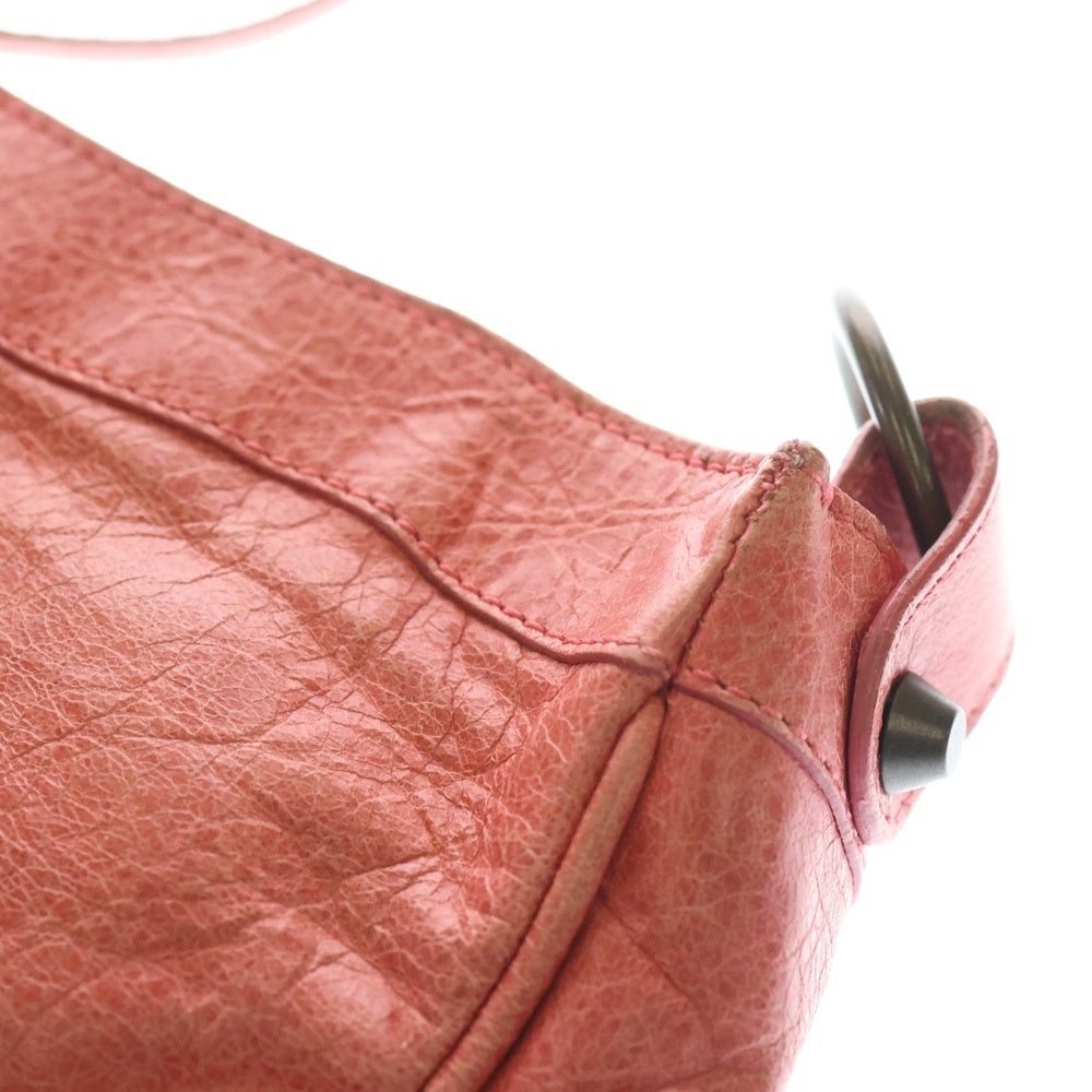 BALENCIAGA(バレンシアガ) ザ シティ ポーチ クラッチバッグ セカンドバッグ ケース ピンク レザー ブラウン金具 レディース