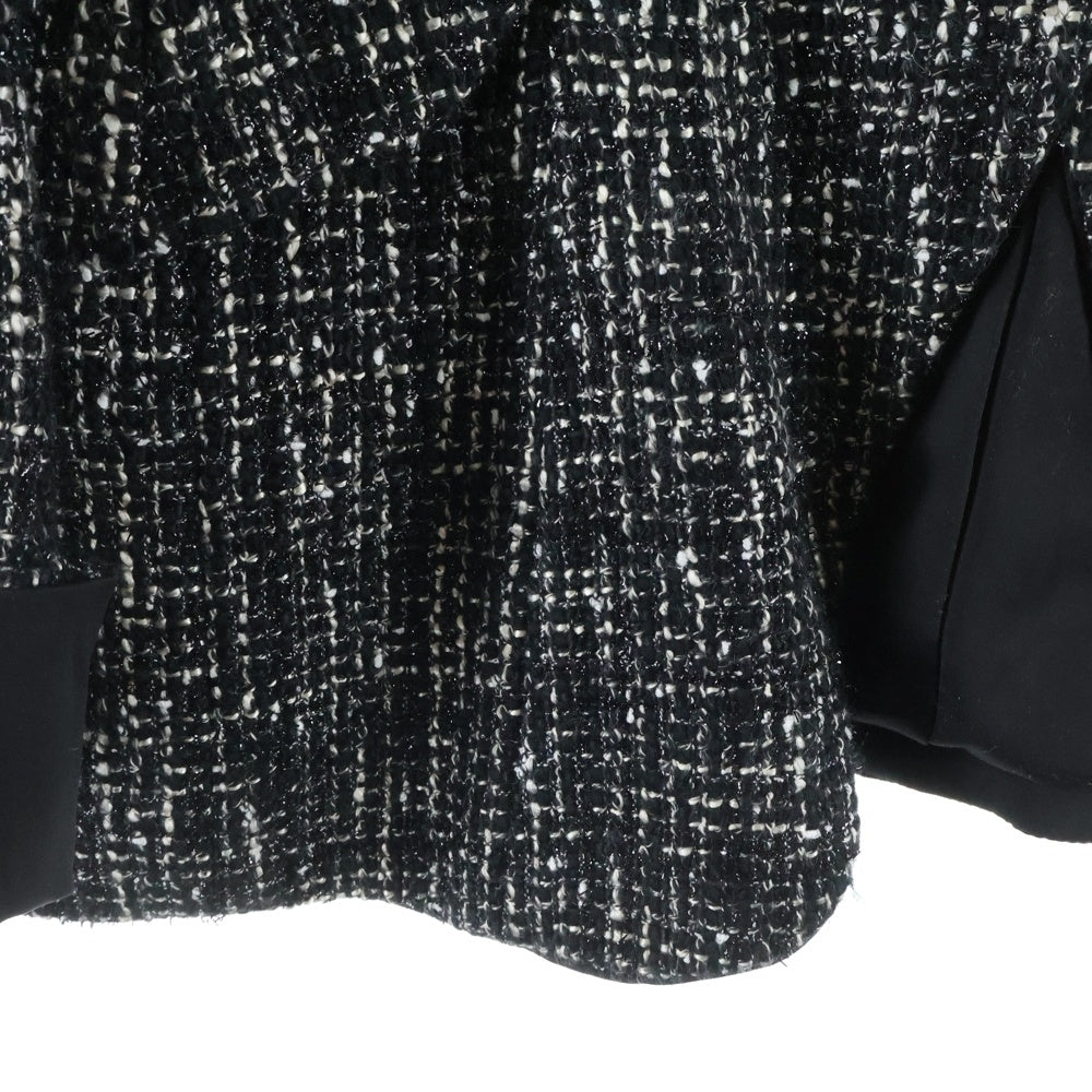 ARMANI COLLEZIONI(アルマーニ コレツィオーニ) ウール ラメ ツイード 3B テーラードジャケット ブラック KMG42T KM171 レディース