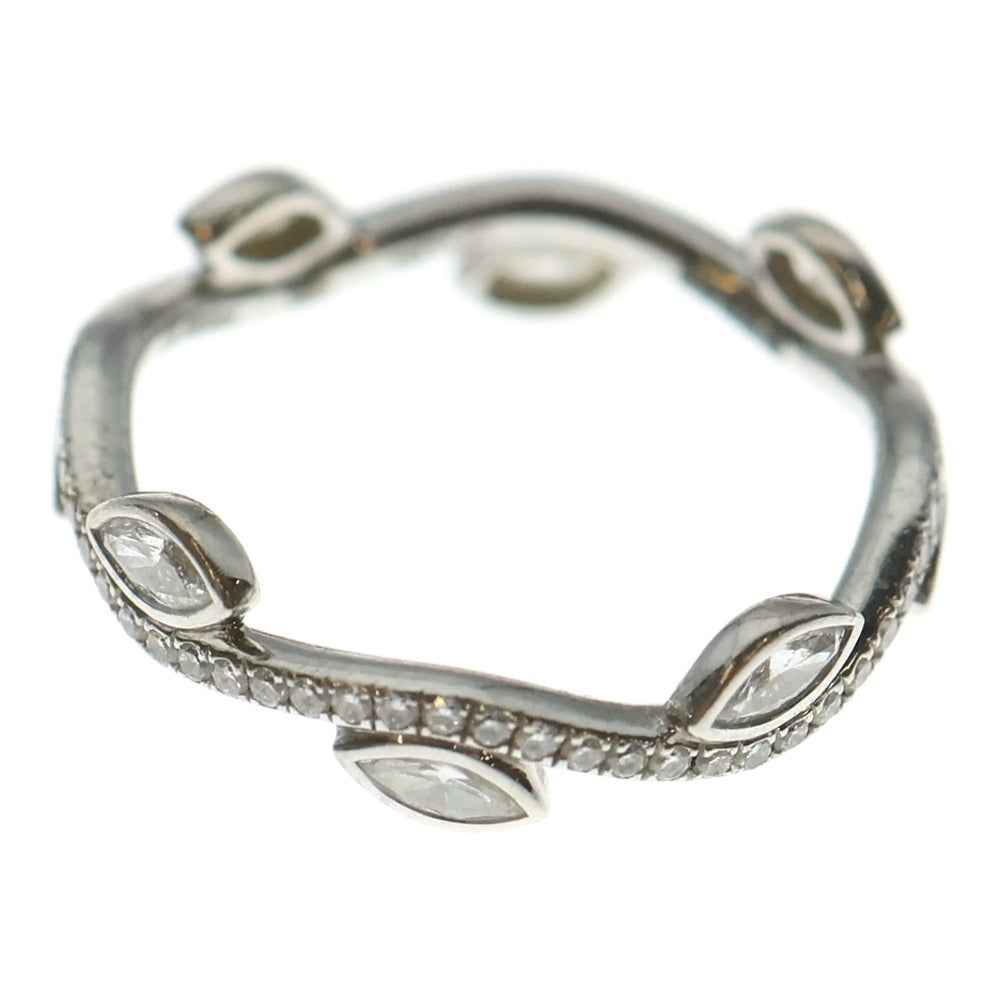 NO BRAND(ノーブランド) メレ リーフ ダイヤリング 指輪 Pt950 プラチナ レディース