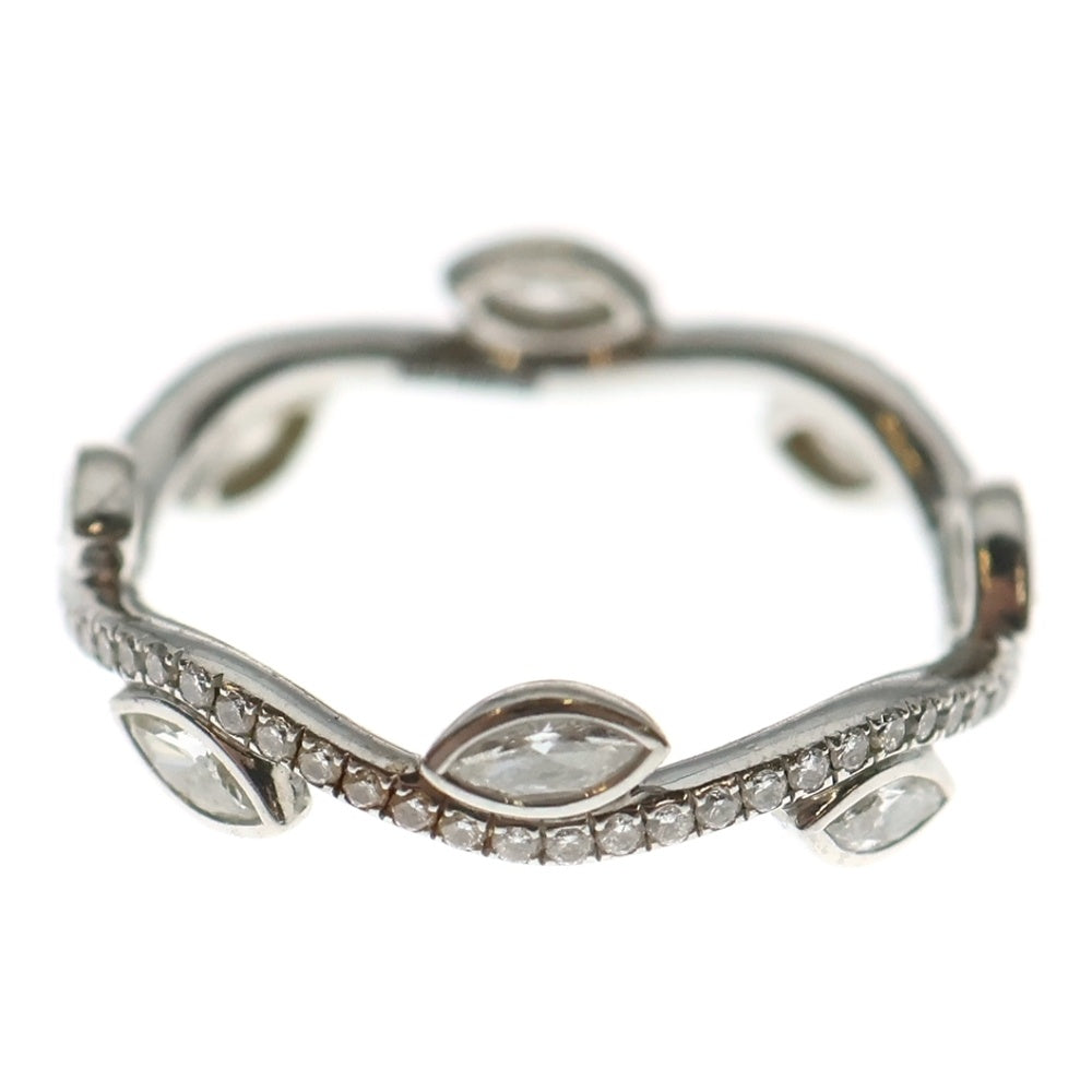 NO BRAND(ノーブランド) メレ リーフ ダイヤリング 指輪 Pt950 プラチナ レディース