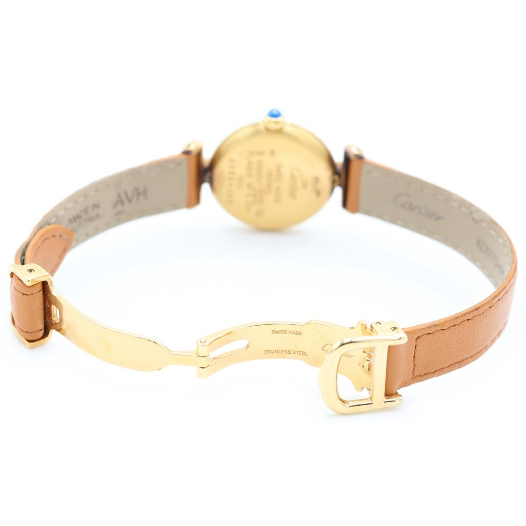 Cartier(カルティエ) マストコリゼ ヴェルメイユ SM GP×革/QZ クォーツ クオーツ 腕時計 W1006654 白文字盤 レディース
