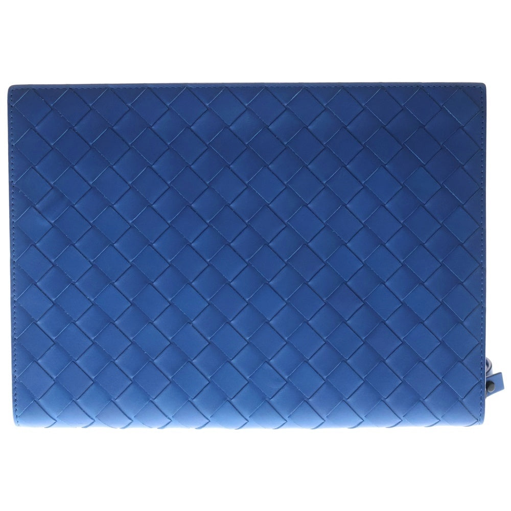 BOTTEGA VENETA(ボッテガヴェネタ) イントレチャート スモール クラッチバッグ セカンドバッグ リストレット ドキュメントケース ブルー レザー レディース