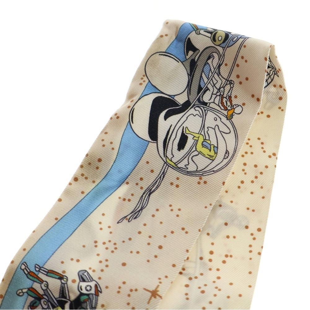 HERMES(エルメス) ツイリー スペースダービー シルクスカーフ アイボリー レディース