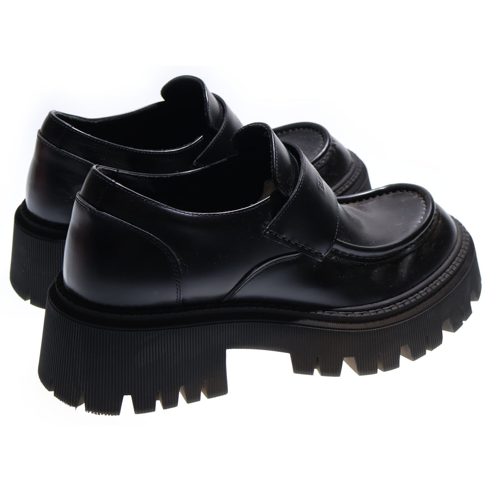 BALENCIAGA(バレンシアガ) TRACTOR トラクター エンボスロゴ レザー 厚底 ローファー ローカットシューズ ブラック 760433