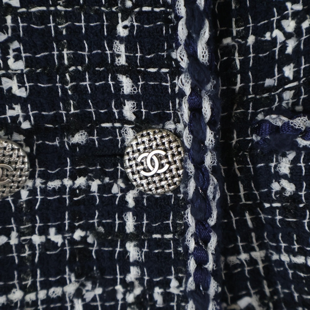 CHANEL(シャネル) ココマークボタン ナイロン混 コットン ツイード
